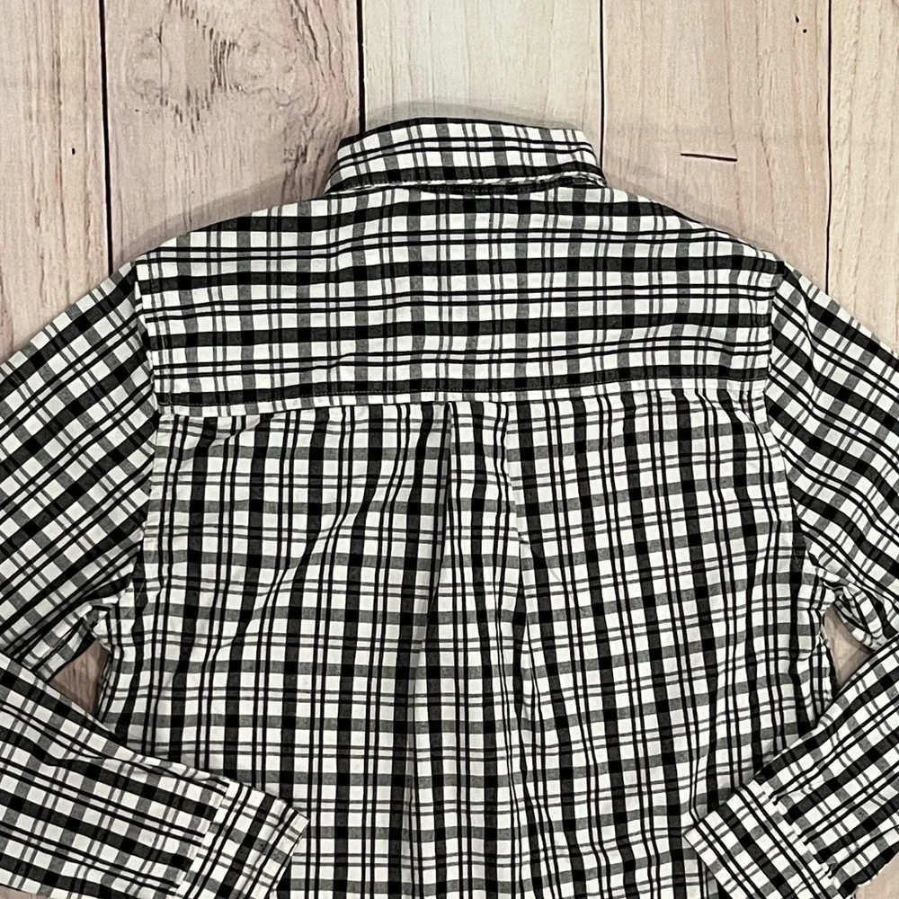 GYMBOREE boys Black and White Checkered dress Shirt/size 12